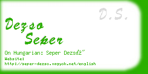 dezso seper business card